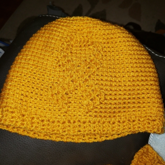Accessories - Hand crocheted pediatric cancer awareness beanie.